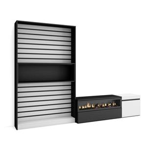 Skraut Home  Meubels Voor Woonkamer, 260x186x35cm, Voor Tv's Tot 65:, Elektrische Haard