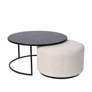 Atmooz by Charrell Atmooz Salontafel Rond Emir (incl Poef) Ø 80cm Zwart