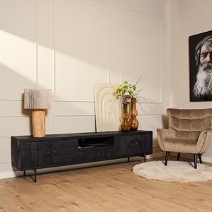 Het Steigerhouthuis Tv meubel Brandy Black | 220 cm