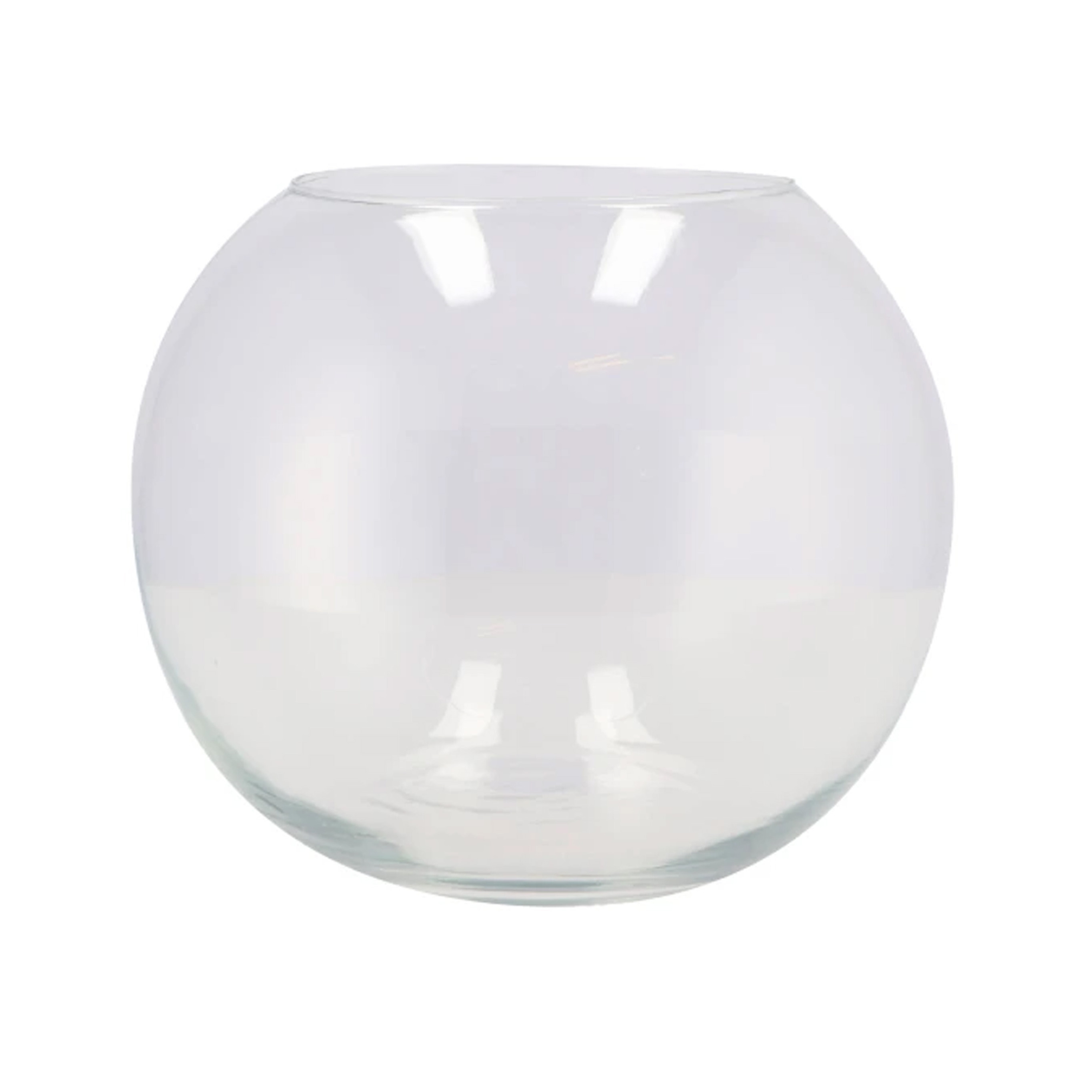DK Design Bloemenvaas bol/rond model - transparant glas - D25 x H20 cm -