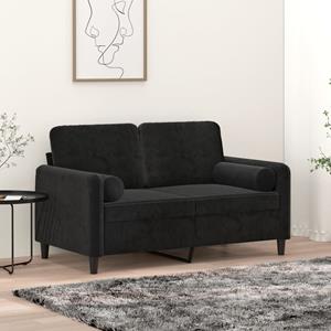 bonnevie 2-Sitzer-Sofa mit Zierkissen Schwarz 120 cm Samt vidaXL821585