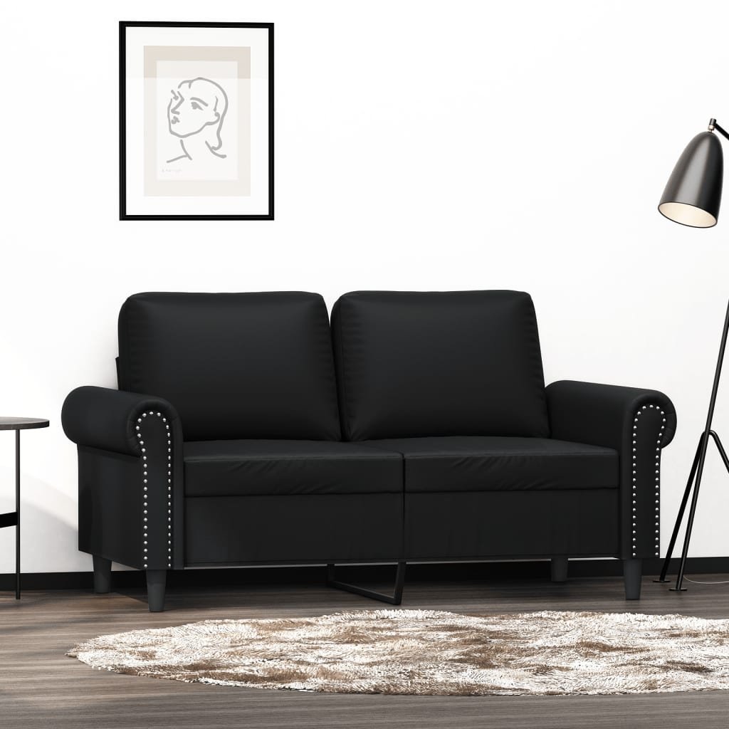 Bonnevie - 2-Sitzer-Sofa Schwarz 120 cm Kunstleder vidaXL805327
