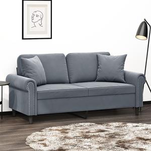 bonnevie 2-Sitzer-Sofa mit Zierkissen Dunkelgrau 140 cm Samt vidaXL159980