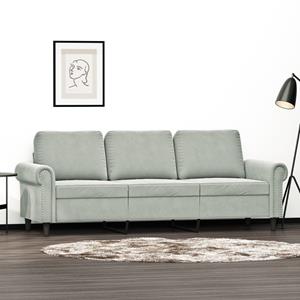 vidaXL Sofa 3-Sitzer-Sofa Hellgrau 180 cm Samt