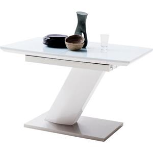 MCA furniture Eettafel Galina Bootvorm in wit met synchroon uittreksysteem voorgemonteerd, veiligheidsglas