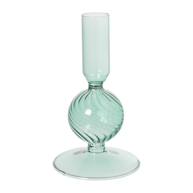 Xenos Kandelaar glas bol - groen - ø8x13.5 cm
