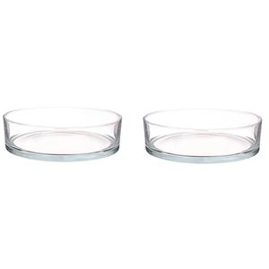 Merkloos 2x Lage schalen / vazen transparant glas cilindervormig 8 x 29 cm -