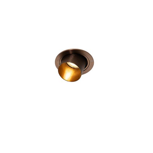 Qazqa - Moderner Einbaustrahler dunkelbronze rund kippbar - Installa - Bronze