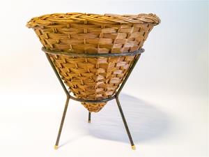 Whoppah VIntage opbergmand Metal/Rattan - Tweedehands