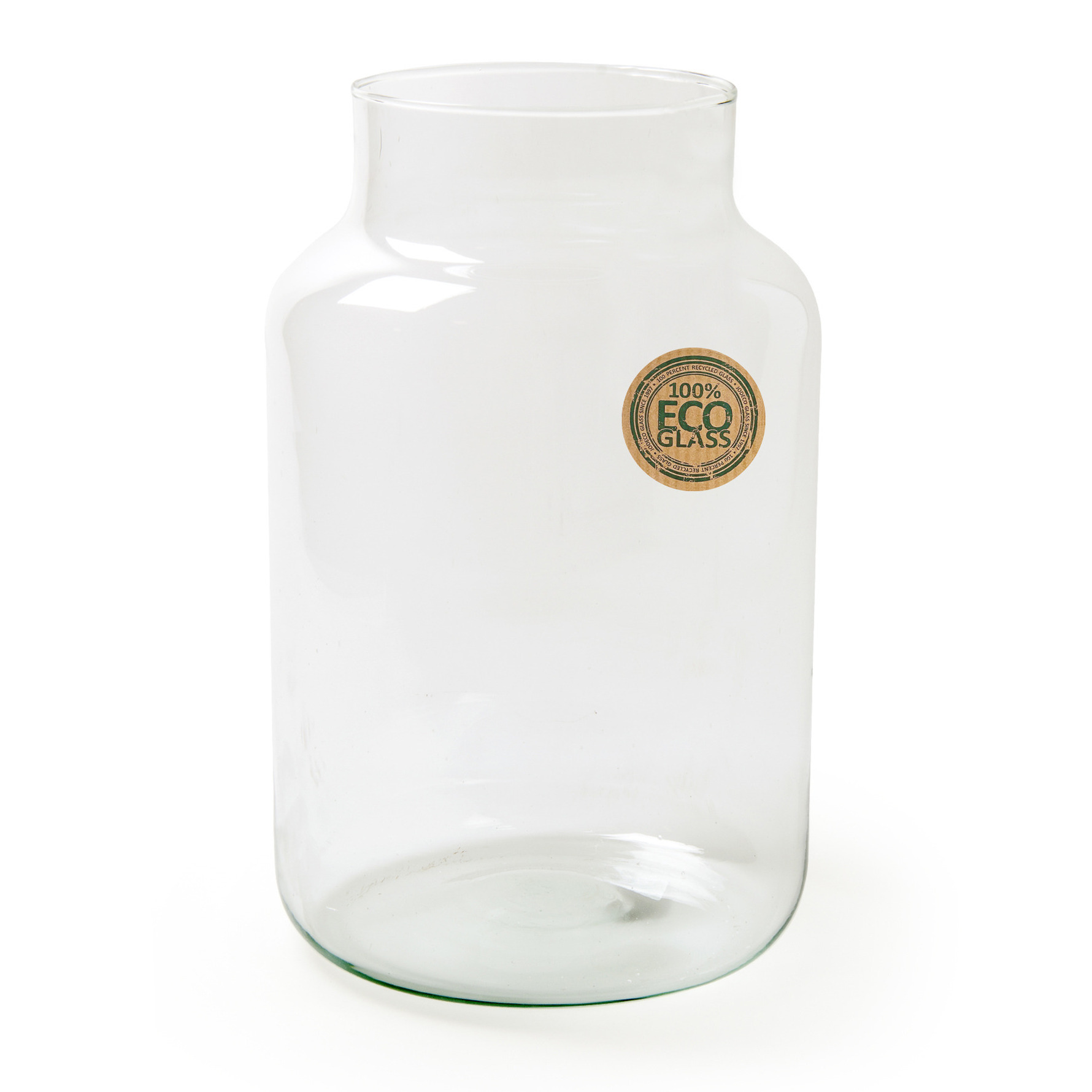 Jodeco Bloemenvaas Gigi - helder transparant - eco glas - D19 x H30 cm - Basic vaas -