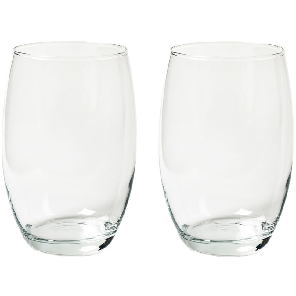 Merkloos Set van 2x stuks transparante kleine vaas/vazen van glas 14 x 20 cm -