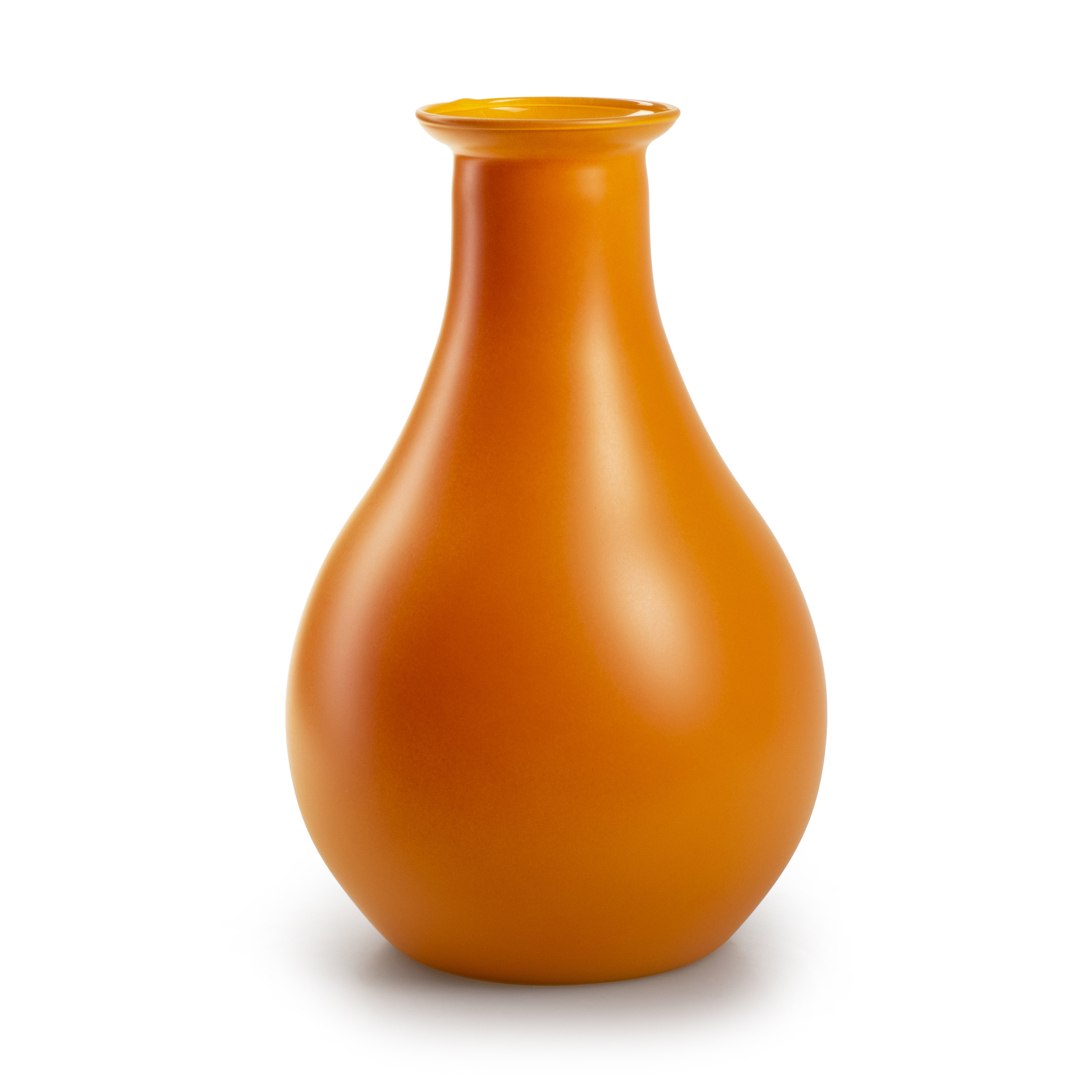 Jodeco Bloemenvaas Theresa - mat oranje - eco duurzaam glas - D15 x H25 cm - Sierlijk -