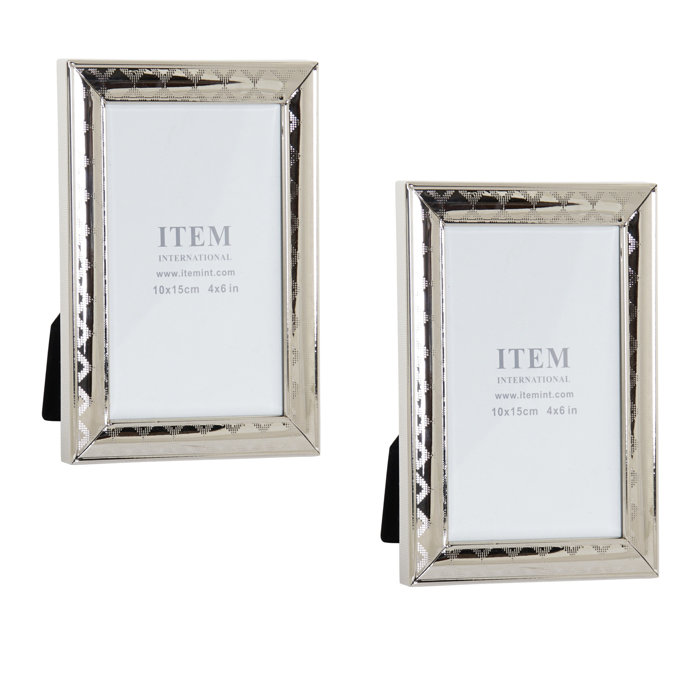 Items Set van 2x stuks fotolijstjes zilver geschikt voor een foto van 10 x 15 cm -