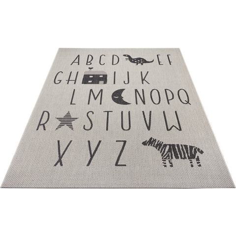 Lüttenhütt Kindervloerkleed Alfabet ABC-onderlegger, platweefsel, gemakkelijk te onderhouden vloerkleed