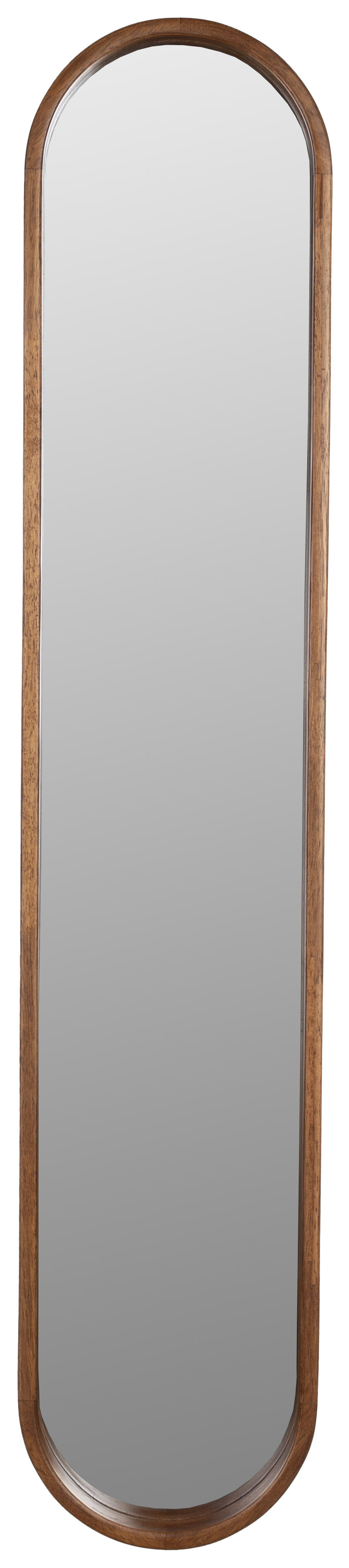 ZILT Ovale Spiegel Rania Rubberhout, 120 x 24cm - Bruin