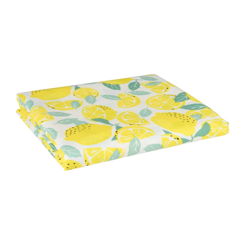 Xenos Tafelkleed citroen - geel/wit - 150x220 cm