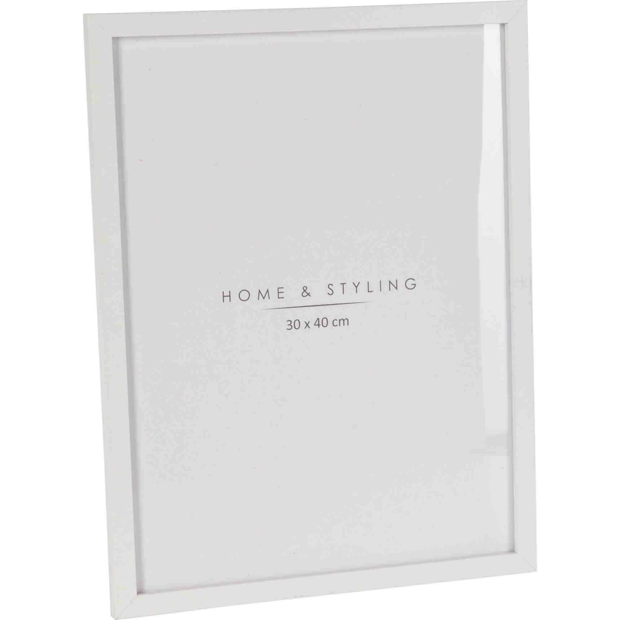Home & Styling Kunststof fotolijst wit geschikt voor een foto van 30 x cm -