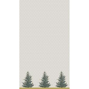 Merkloos Kerst versiering papieren tafelkleed grijs/goud kerstbomen grijs/goud met kerstboom print 138 x 220 cm -