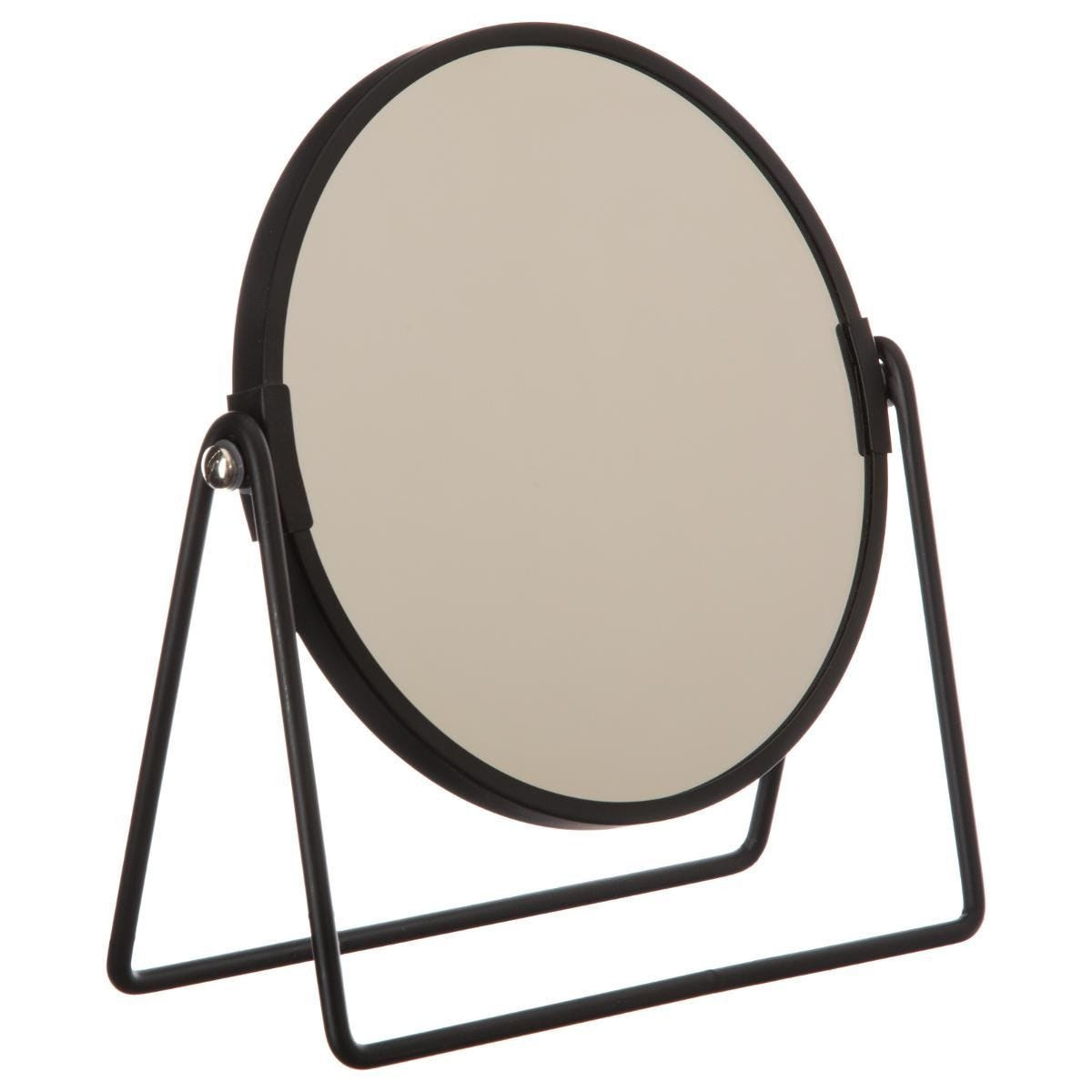 5five Dubbele make-up spiegel/scheerspiegel op voet 19 x 8 x 21 cm zwart -