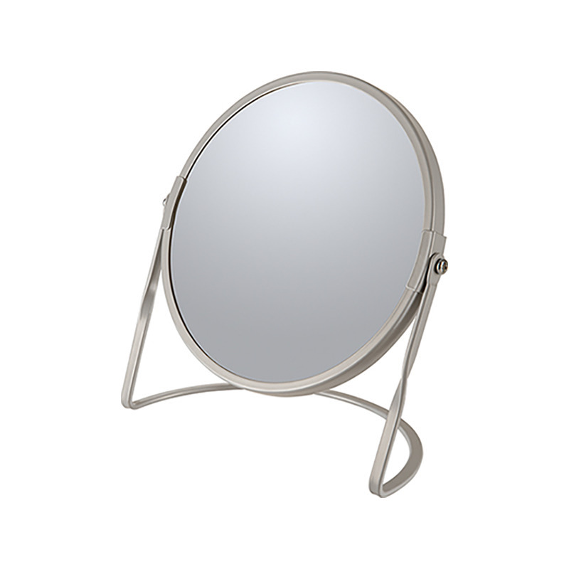 Spirella Make-up spiegel Cannes - 5x zoom - metaal - 18 x 20 cm - beige - dubbelzijdig -