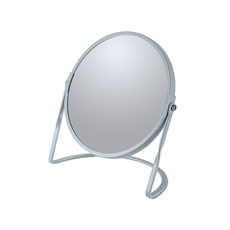 Spirella Make-up spiegel Cannes - 5x zoom - metaal - 18 x 20 cm - ijsblauw - dubbelzijdig -