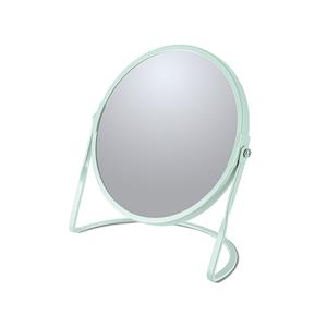 Spirella Make-up spiegel Cannes - 5x zoom - metaal - 18 x 20 cm - mintgroen - dubbelzijdig -