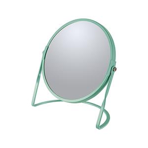 Spirella Make-up spiegel Cannes - 5x zoom - metaal - 18 x 20 cm - salie groen - dubbelzijdig -