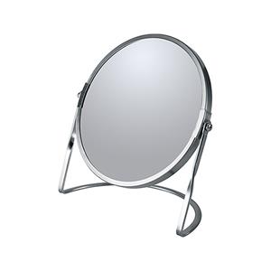 Spirella Make-up spiegel Cannes - 5x zoom - metaal - 18 x 20 cm - zilver - dubbelzijdig -