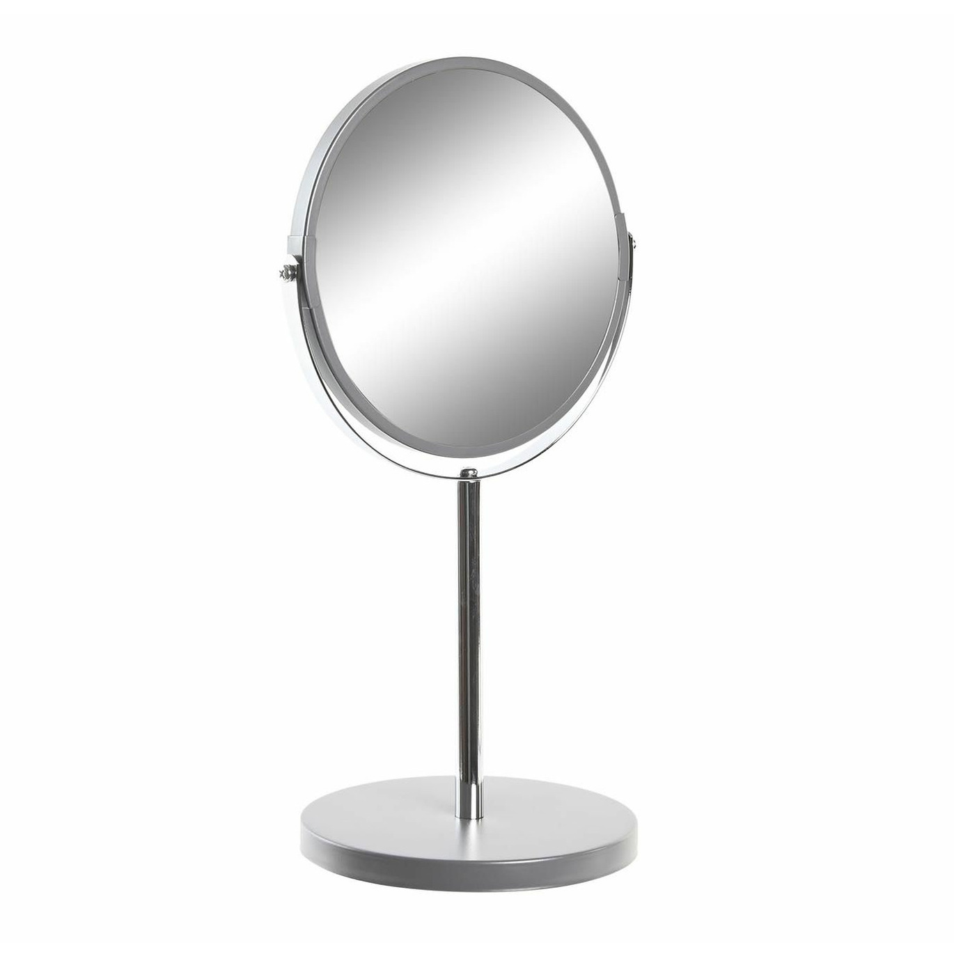 Items Make-up spiegel op standaard rvs/zilver H34 en D18 cm -