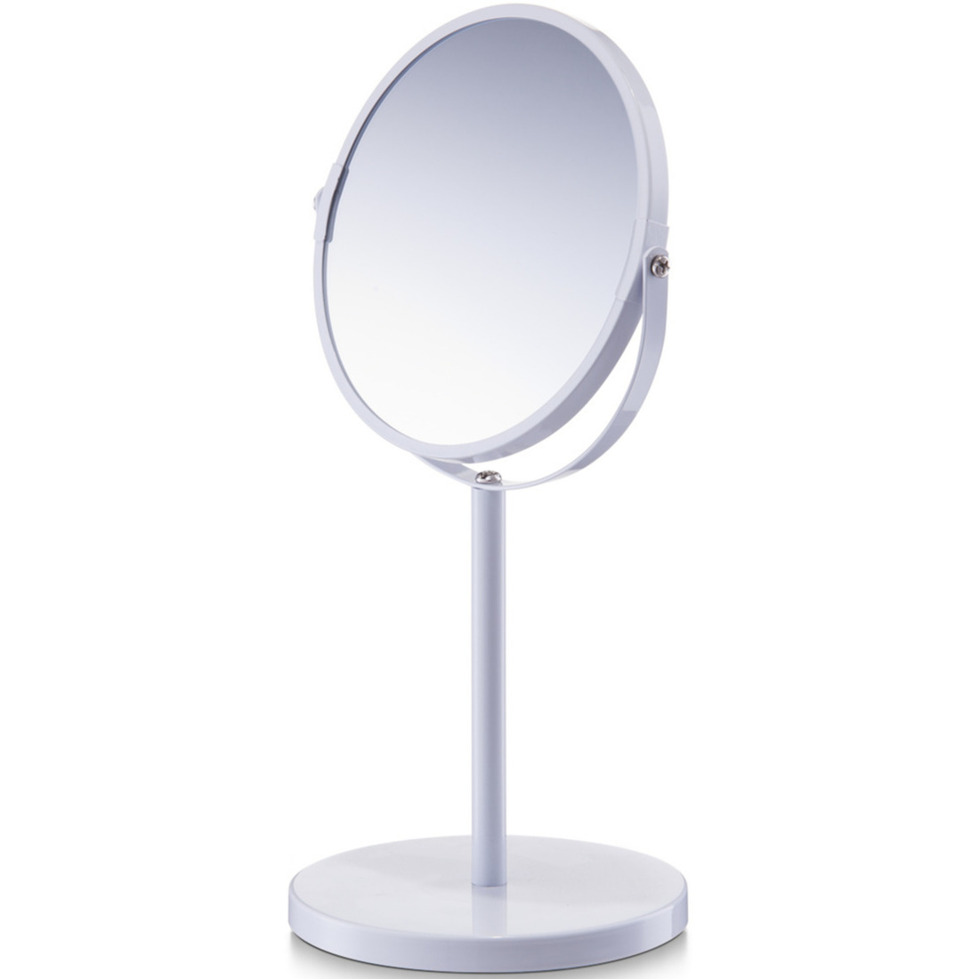 Zeller Witte make-up spiegel rond dubbelzijdig 15 x 26 cm -