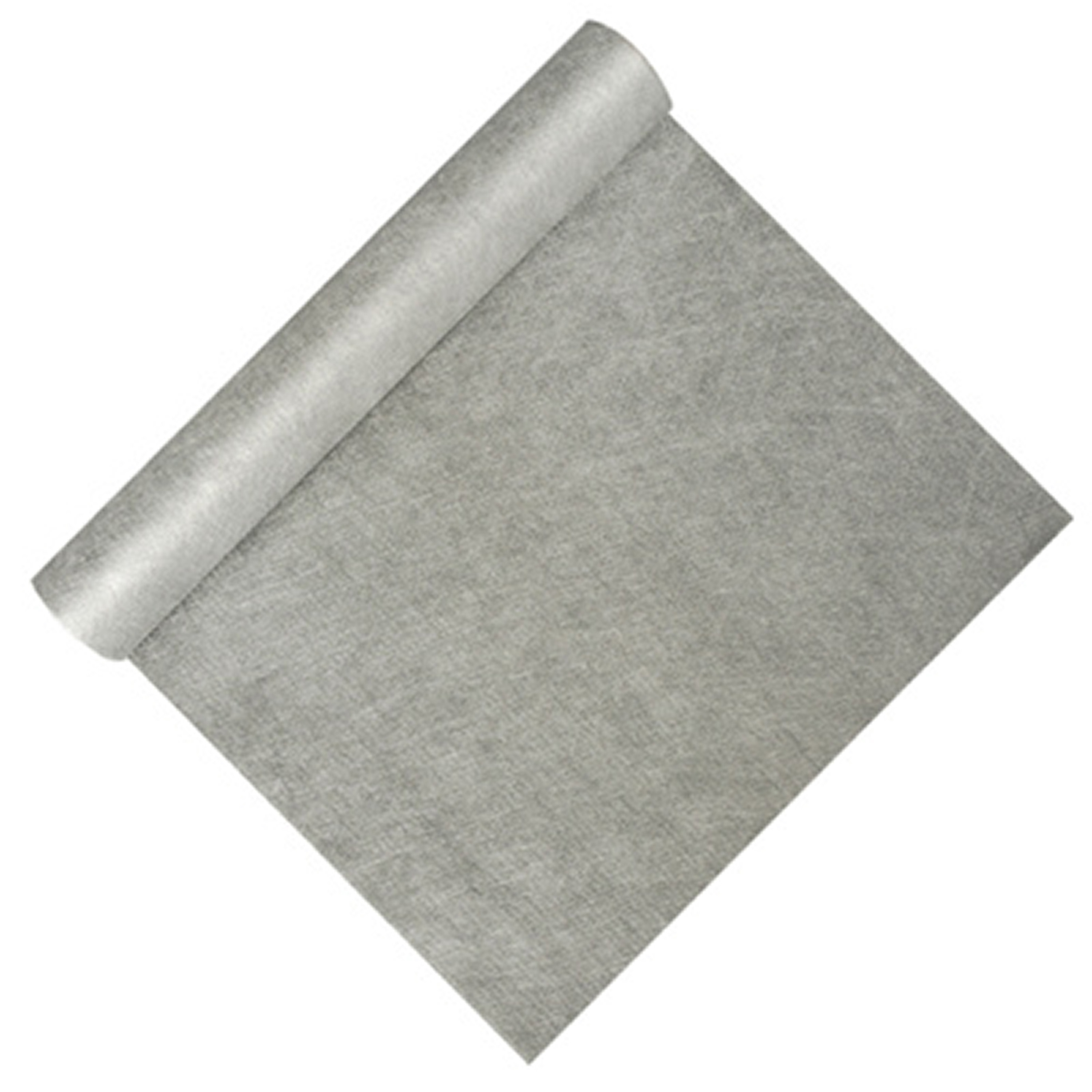 Papstar tafelloper op rol - zilver - x 480 cm - polyester -