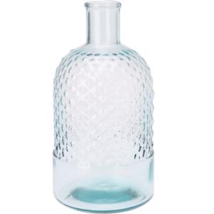 H&S Collection Bloemenvaas Salerno - Gerecycled glas - transparant - D12 x H23 cm -