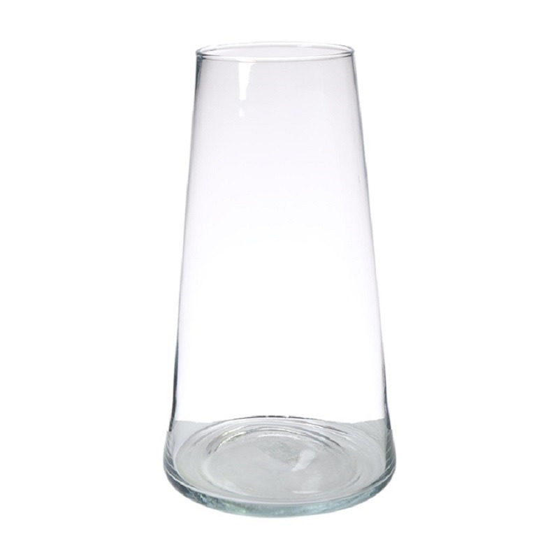 Hakbijl Glass Transparante home-basics vaas/vazen van glas 35 x 18 cm Donna -