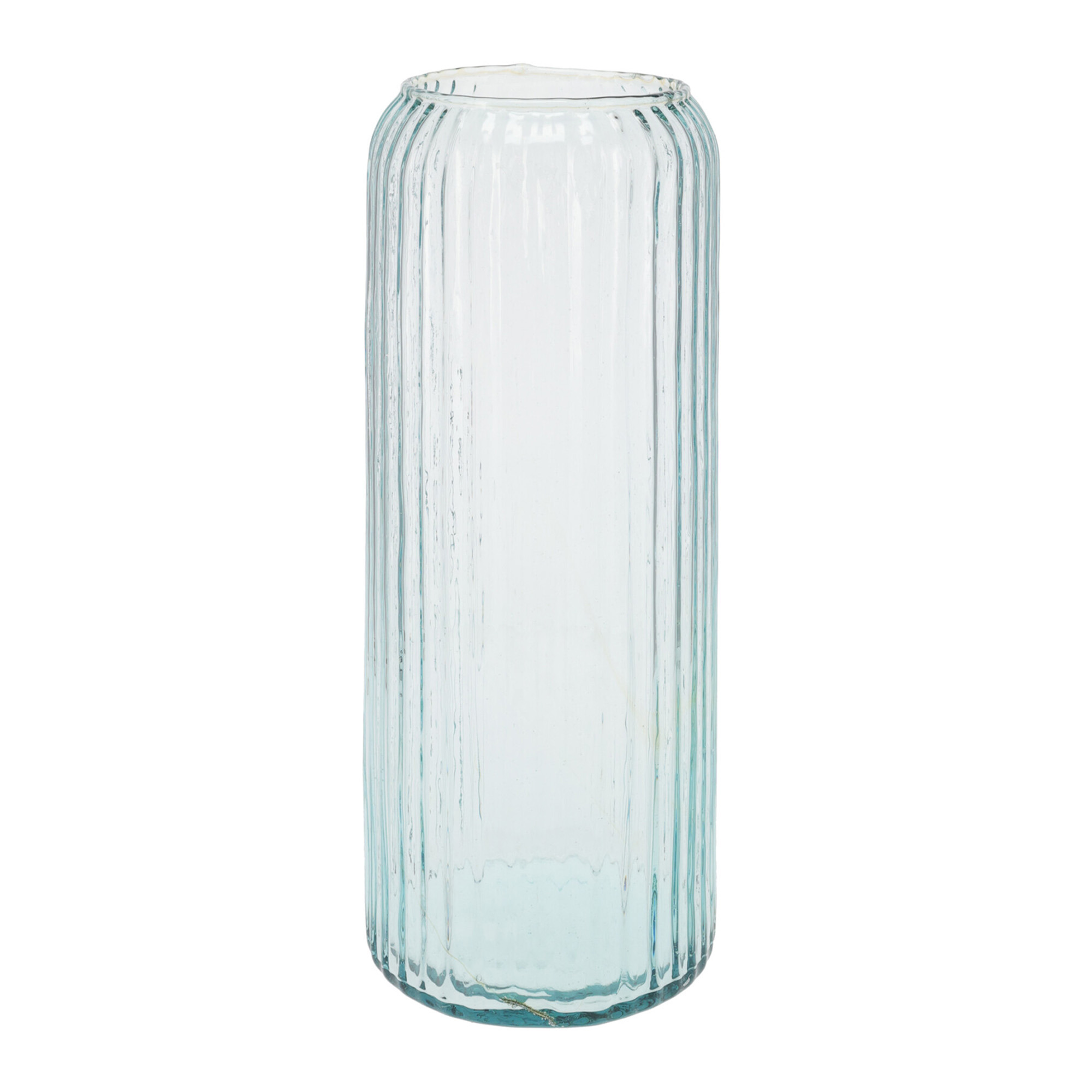 Excellent Houseware Cilindervaas glas - blauw - 15 x cm -