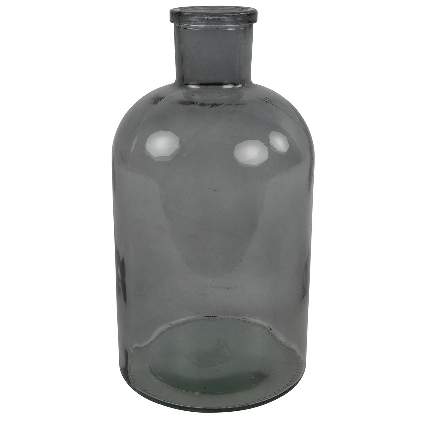 Countryfield vaas - grijs/transparant - glas - apotheker fles - D14 x H27 cm -