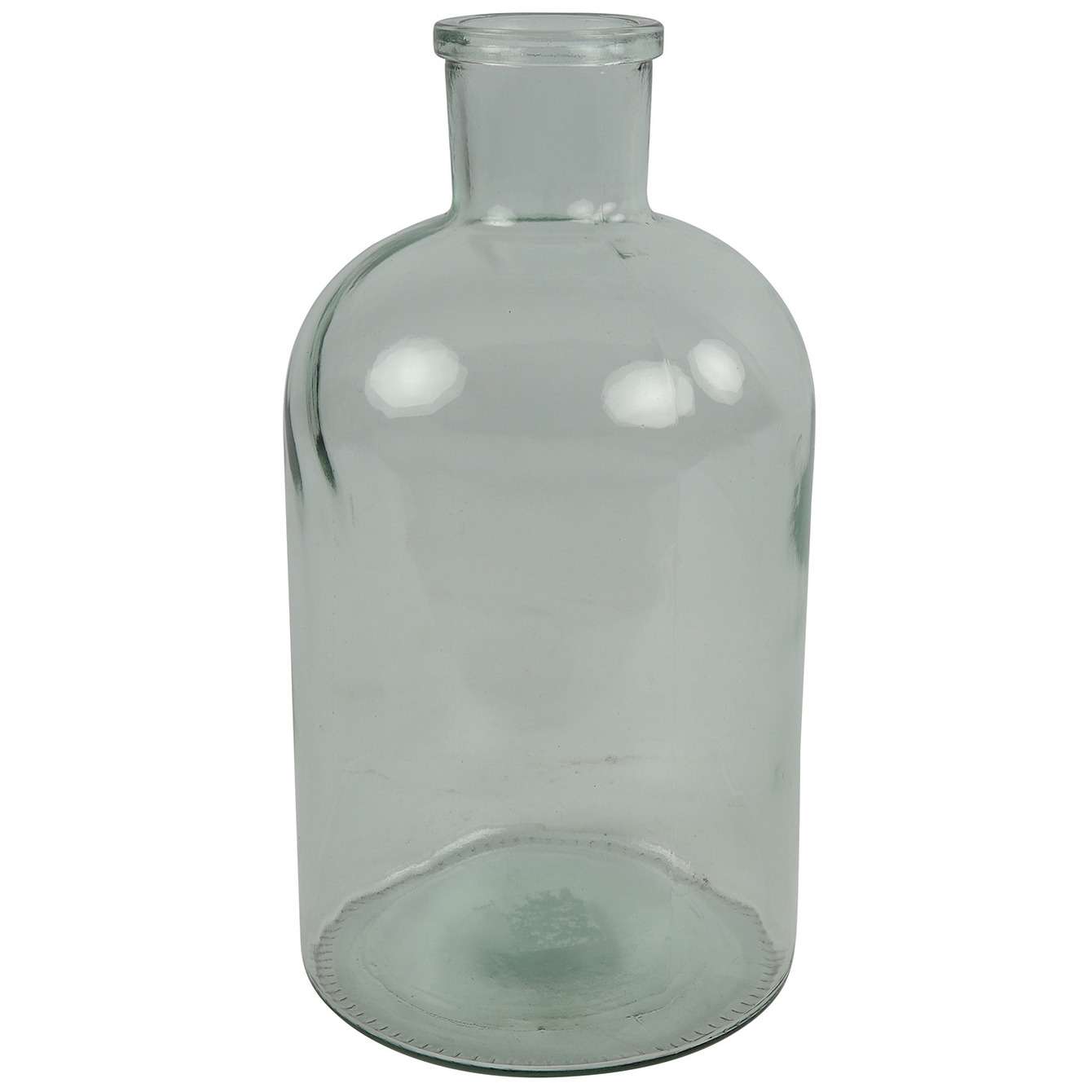 Countryfield vaas - helder/transparant - glas - apotheker fles - D14 x H27 cm -