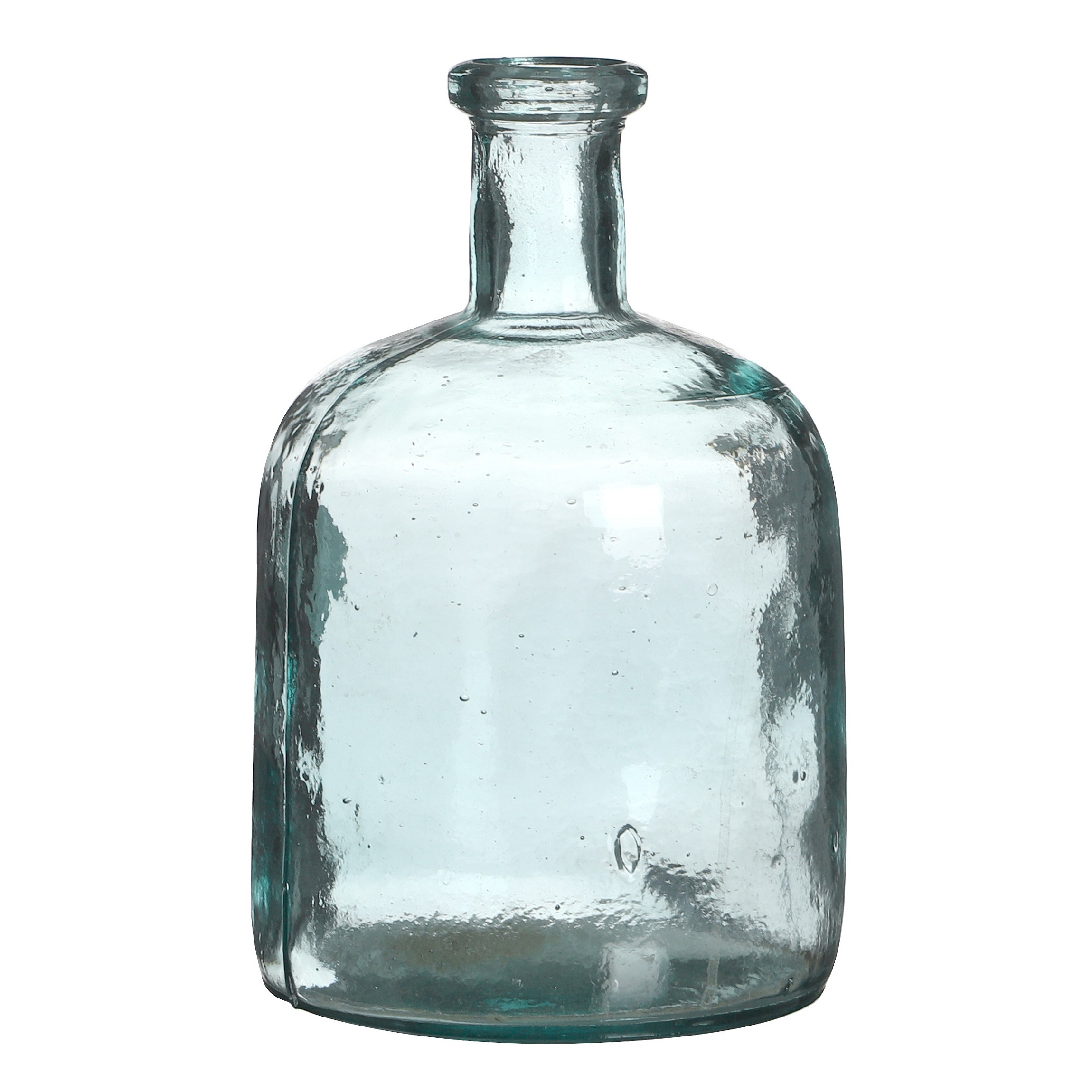 Natural Living Bloemenvaas Camille - helder transparant - gerecycled glas - D15 x H25 cm - Fles vazen -