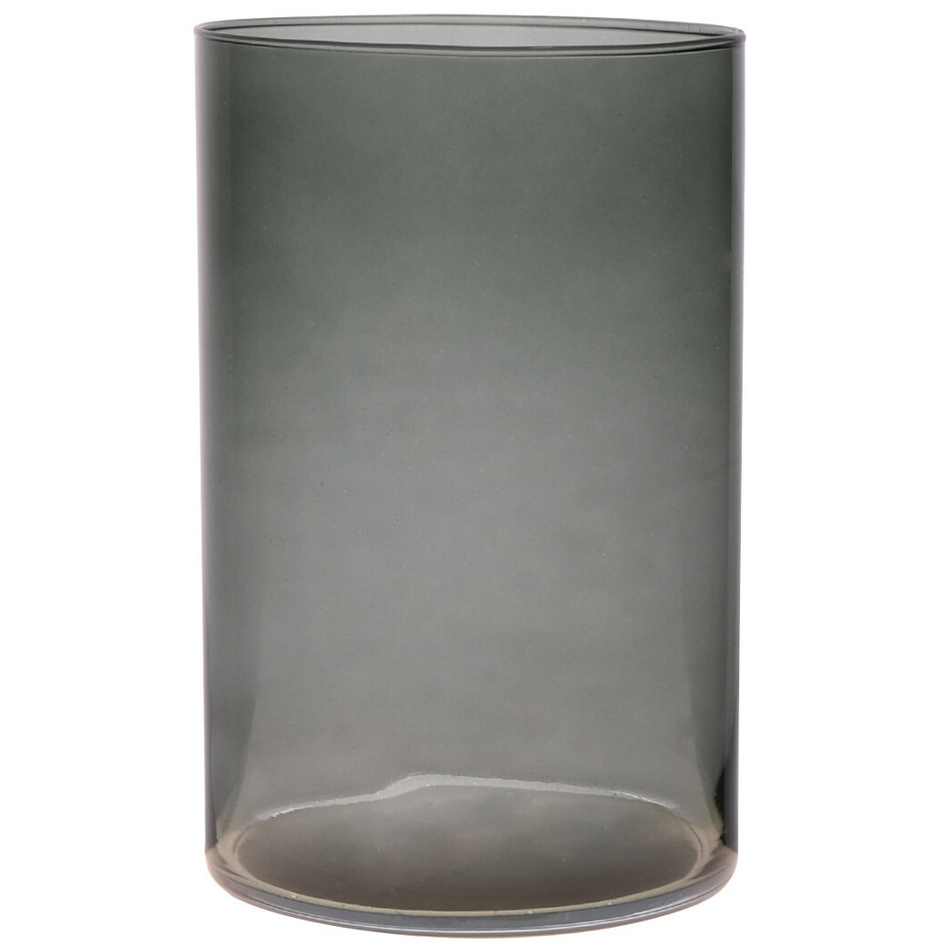 Merkloos Bloemenvaas Neville - donkergrijs transparant - glas - D14 x H21 cm -