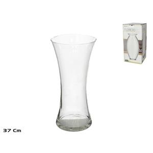 Gerimport bloemenvaas - transparant - helder glas - D18 x cm -