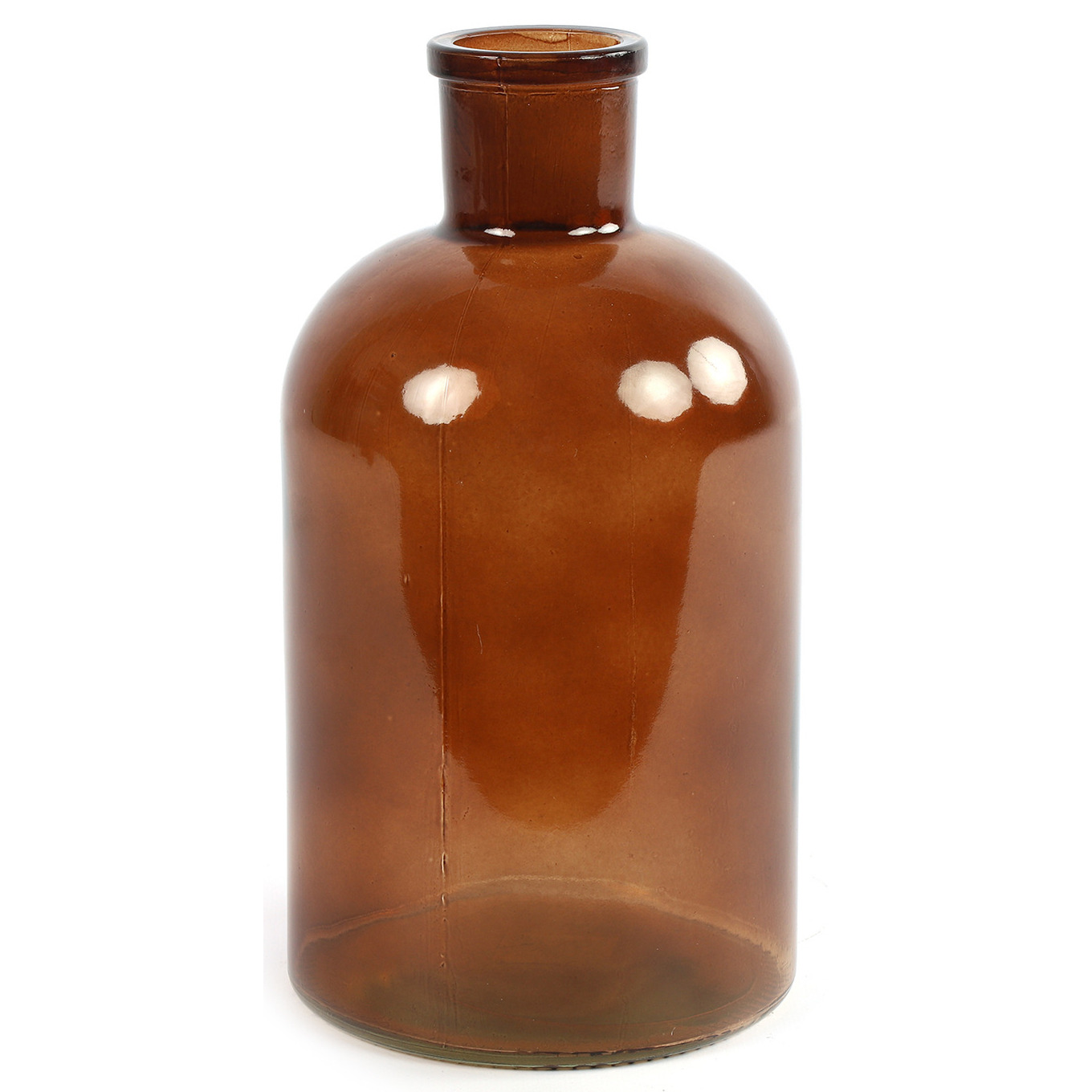 Countryfield vaas - bruin - glas - apotheker fles - D14 x H27 cm -