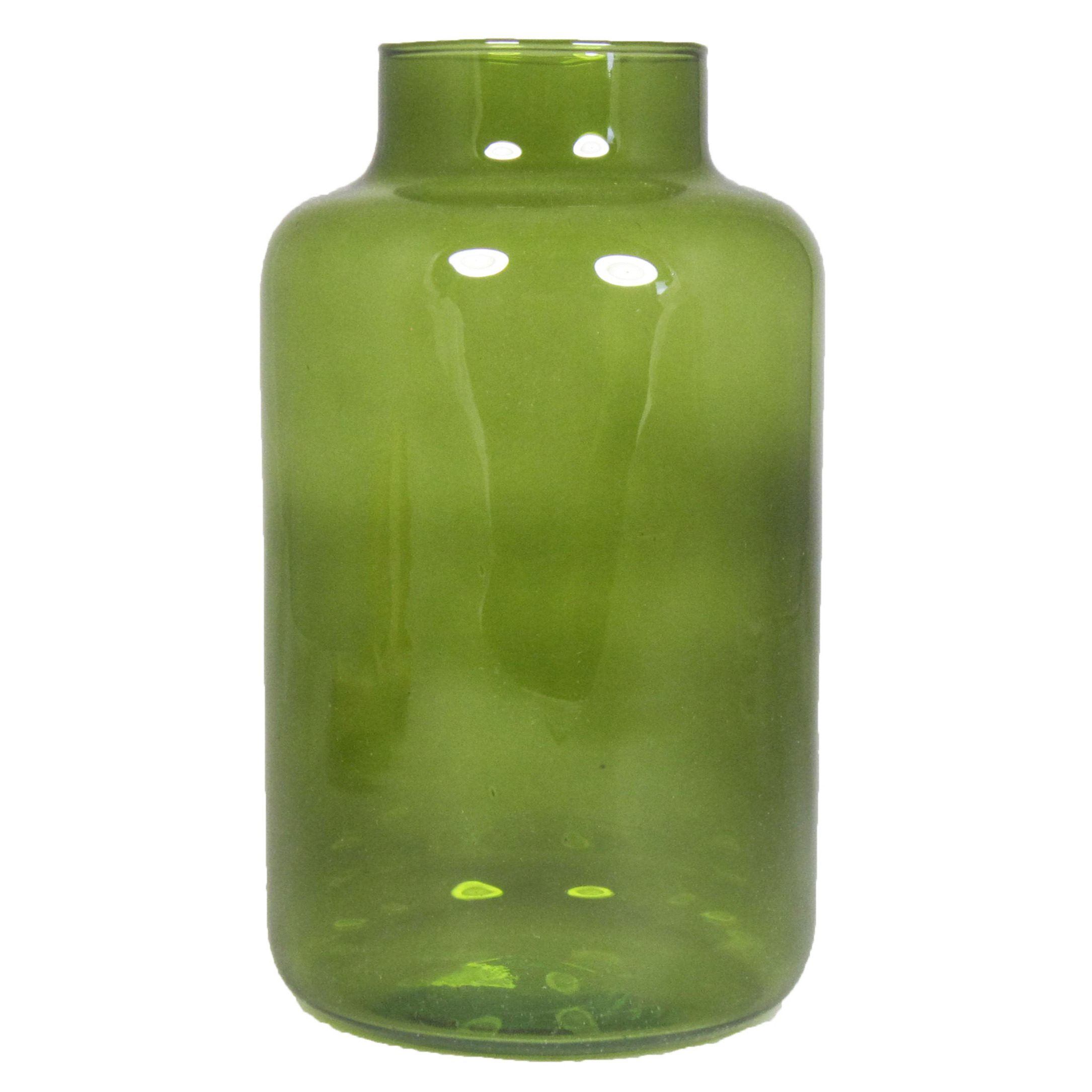 Floran Bloemenvaas - groen/transparant glas - H25 x D15 cm -