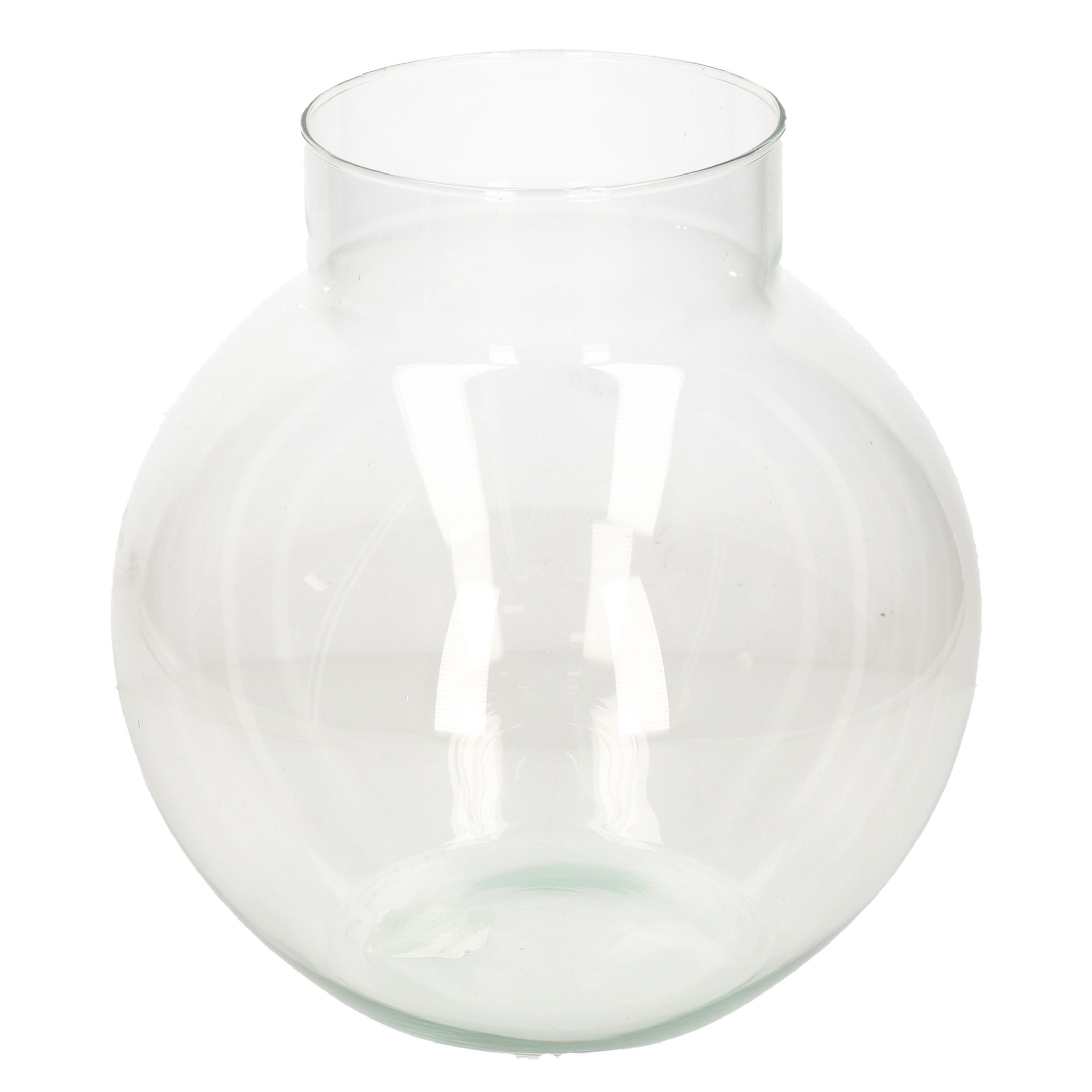 Hakbijl Glass Transparante ronde vaas/vazen van glas 23 x 23 cm -