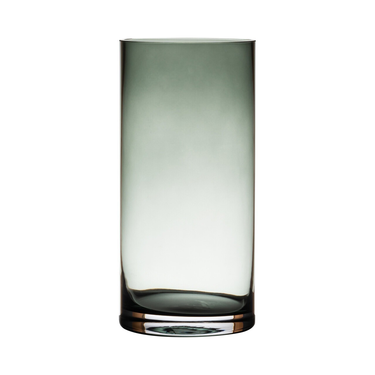Hakbijl Glass Glazen bloemen cylinder vaas/vazen 25 x 12 cm transparant grijs -