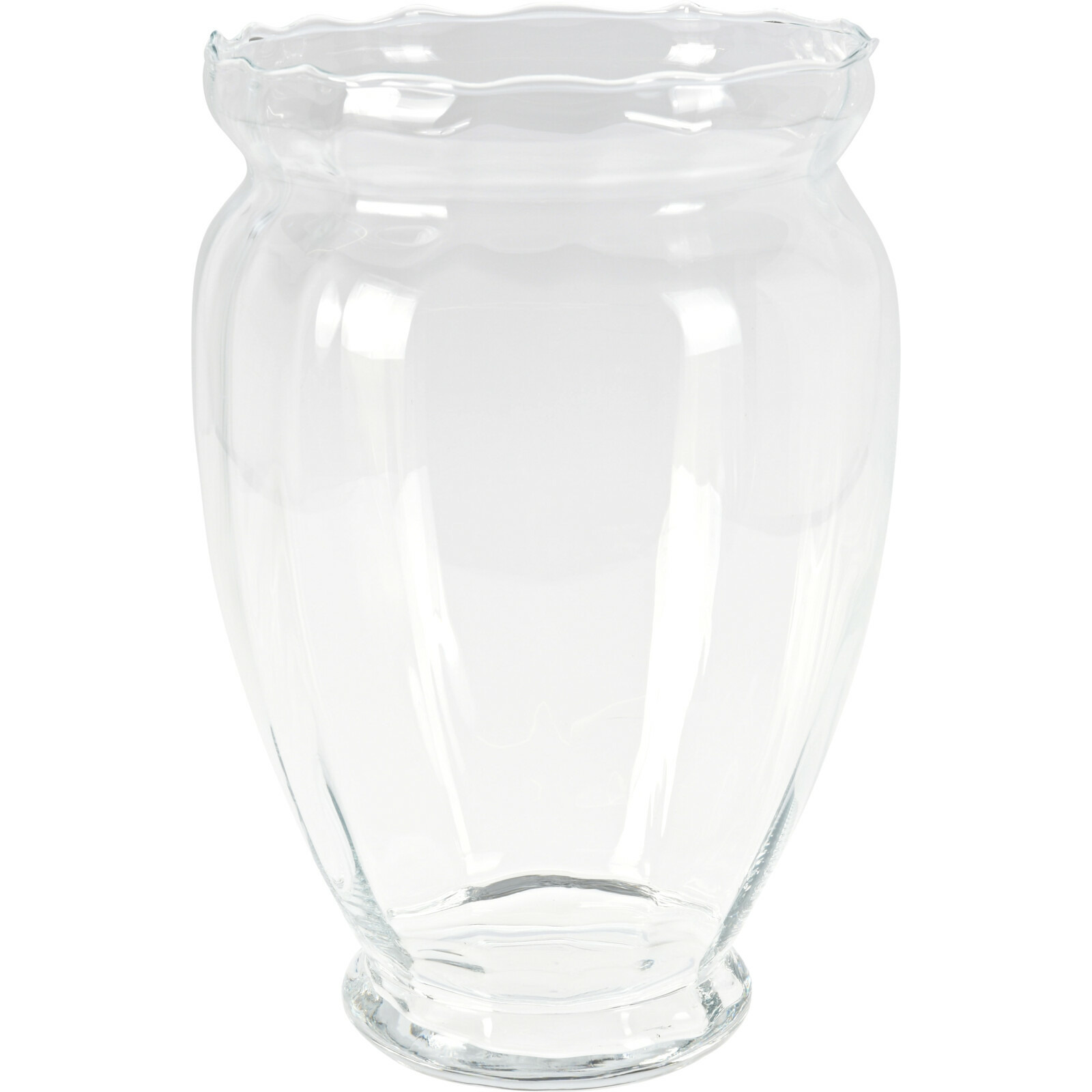 H&S Collection Bloemen vaas transparant - glas - D21 x H35 cm -