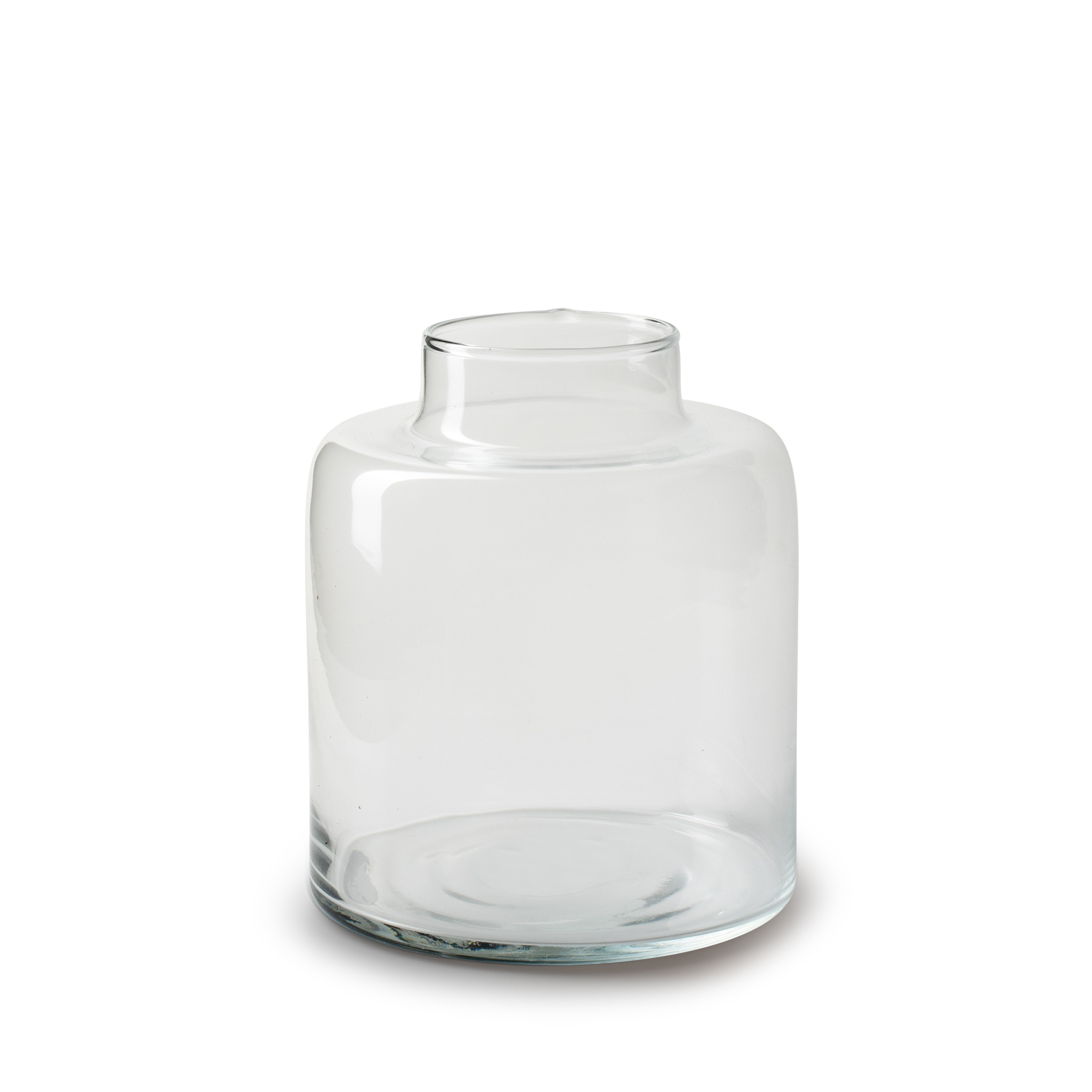 Jodeco Bloemenvaas Willem - helder transparant - glas - D19 x H17 cm - fles vorm vaas -