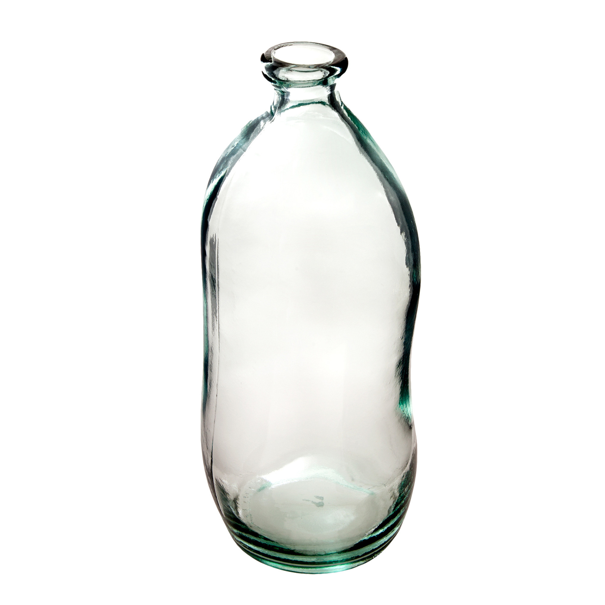 Atmosphera bloemenvaas Organische fles vorm - helder transparant - glas - H36 x D15 cm -