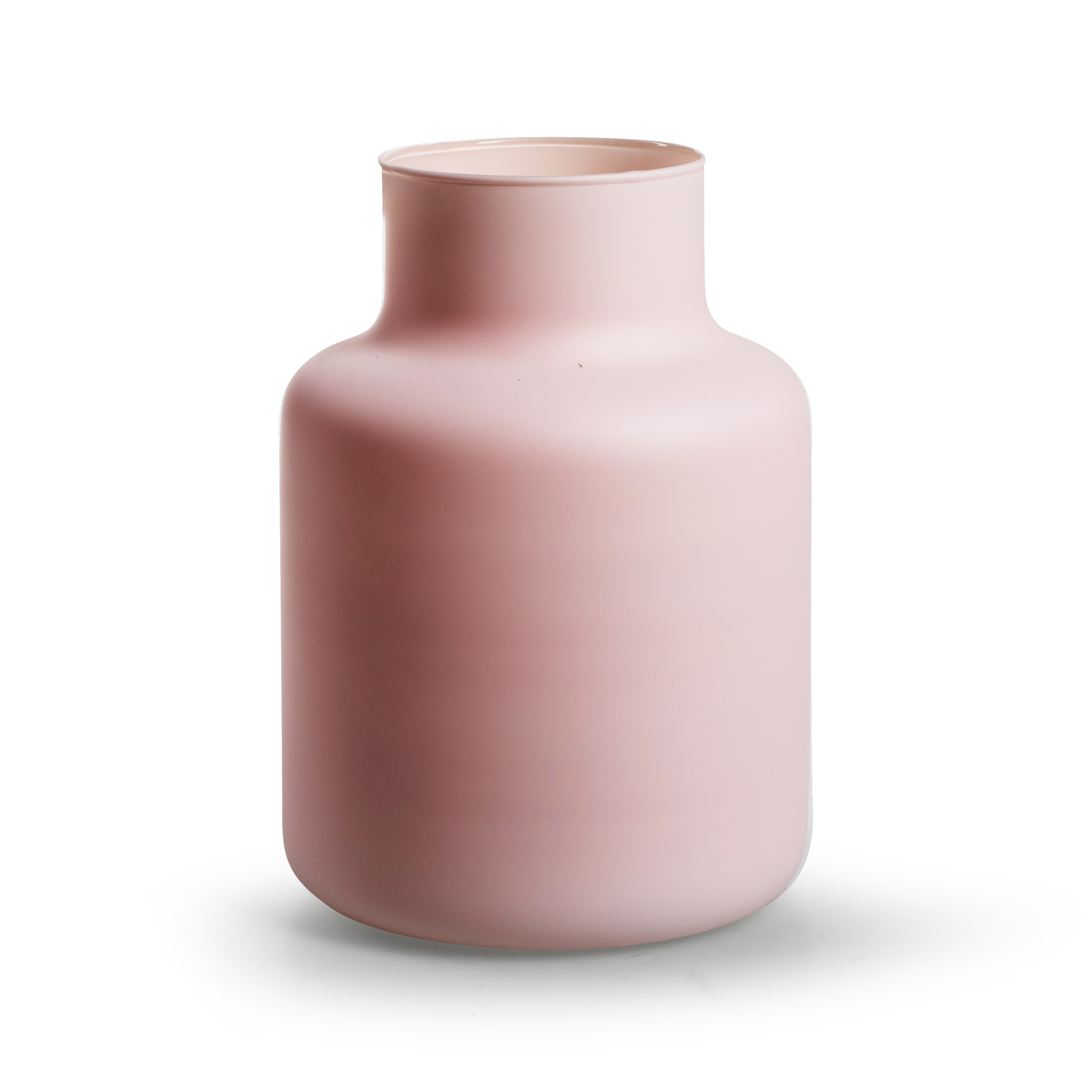 Jodeco Bloemenvaas Gigi - mat roze - eco glas - D14,5 x H20 cm - melkbus vaas -