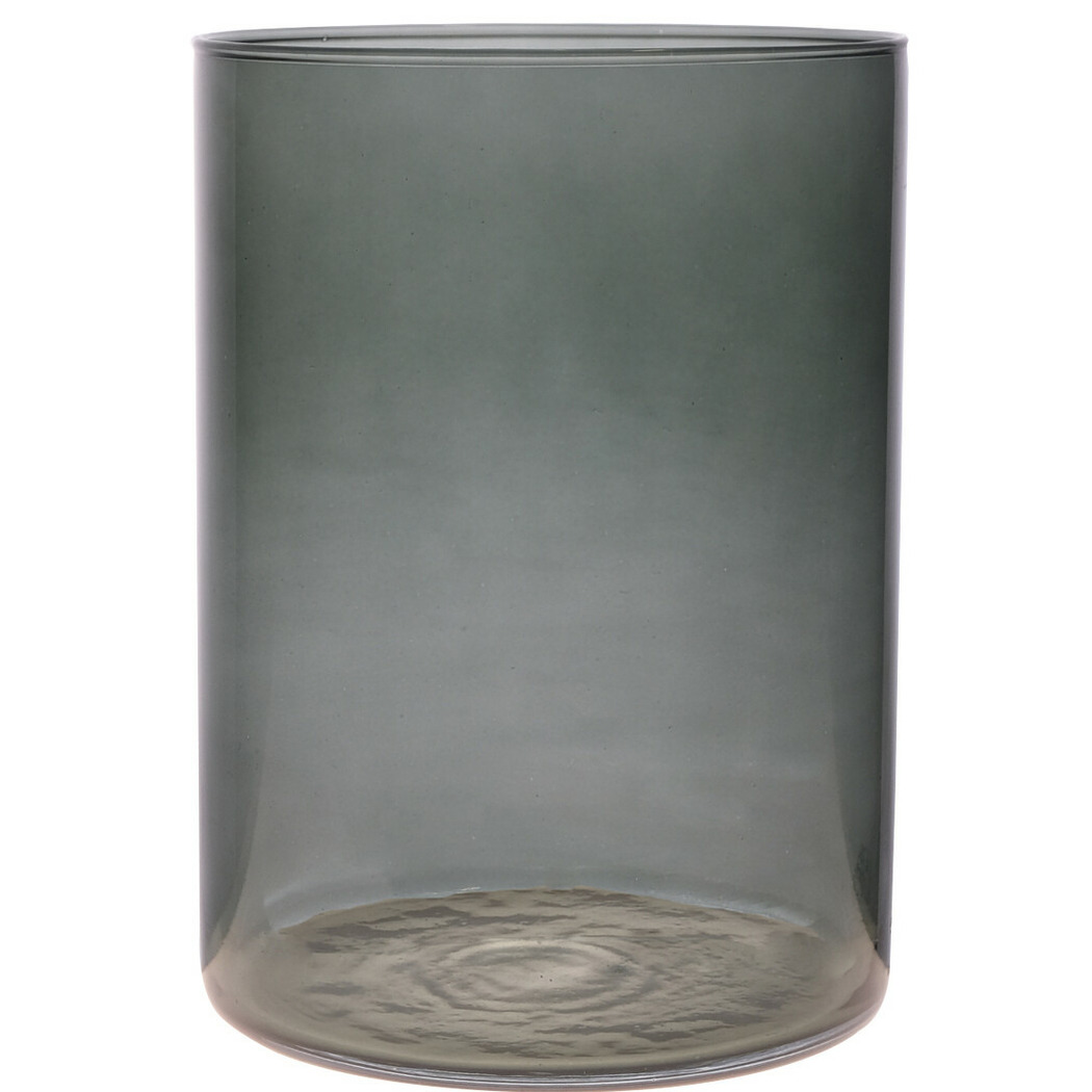 Merkloos Bloemenvaas Neville - donkergrijs transparant - glas - D18 x H25 cm -
