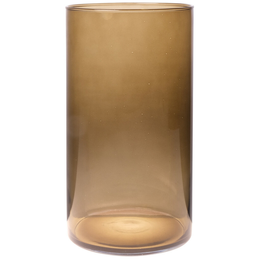 Merkloos Bloemenvaas Neville - lichtbruin transparant - glas - D16 x H30 cm -