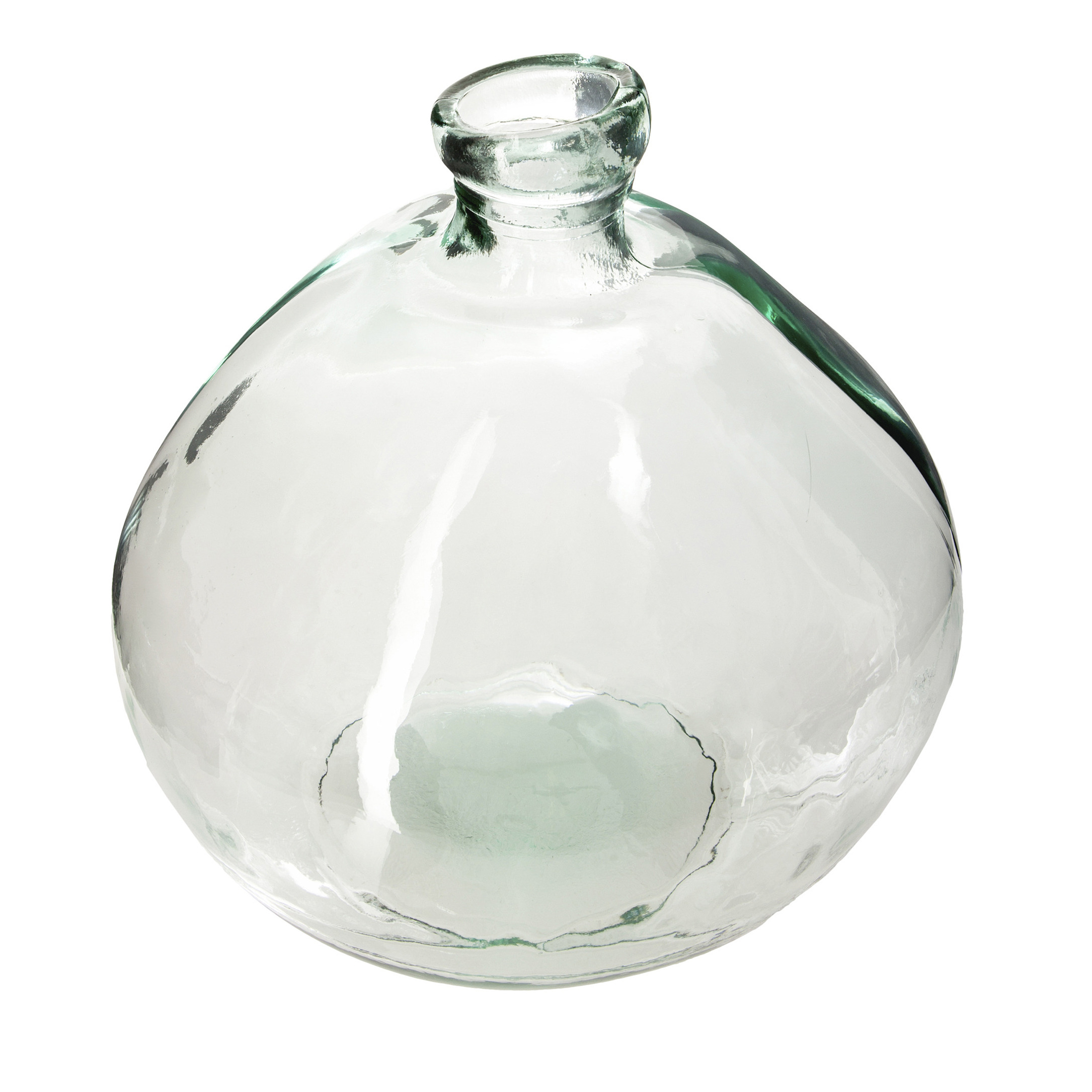 Runde Vase - recyceltes Glas - transparent - D23 cm Atmosphera Transparent